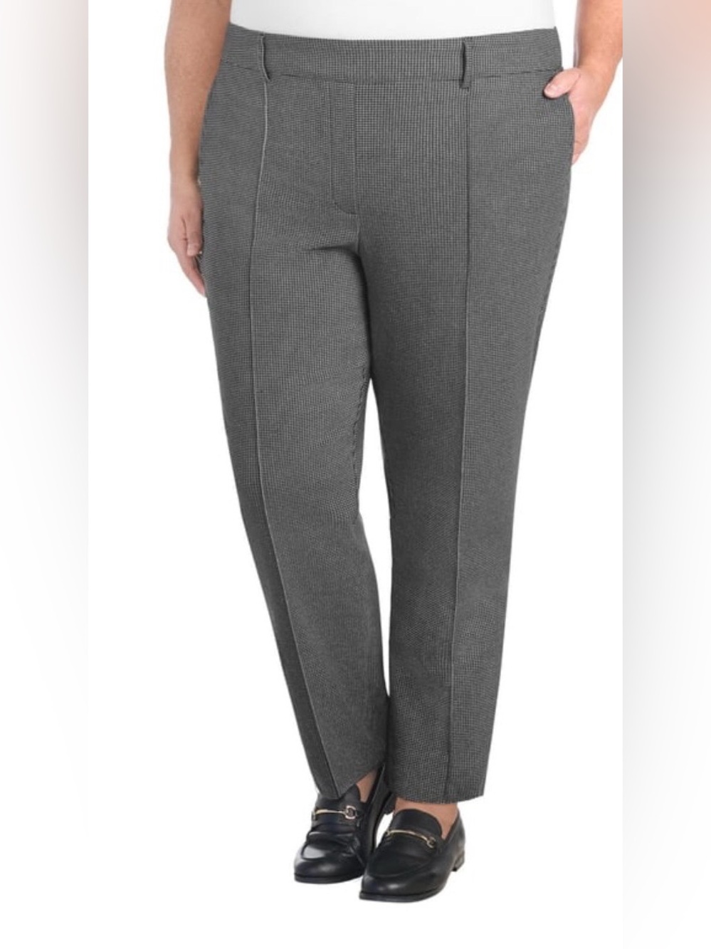 Hilary Radley Pull-On Pants XXL Built-in Tummy Control Panel Houndstooth pockets